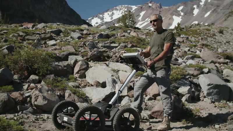 The GPR can see through this rocky ground