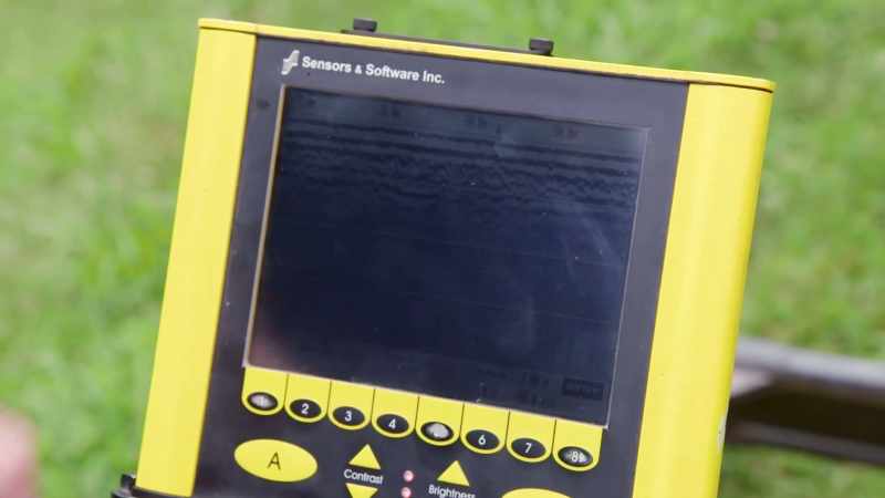 The GPR is telling us there's definitely something other than soil