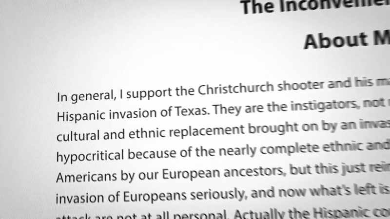 The gunman is believed to have written a racist