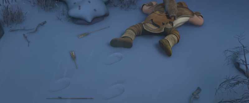 The hunter was hungry and cold