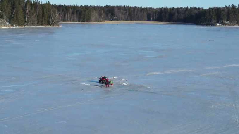The ice gets strong enough for four wheelers