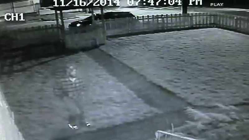 The intruder heads for the front door