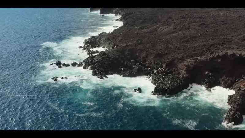 The island's active volcanoes create an intricate shoreline