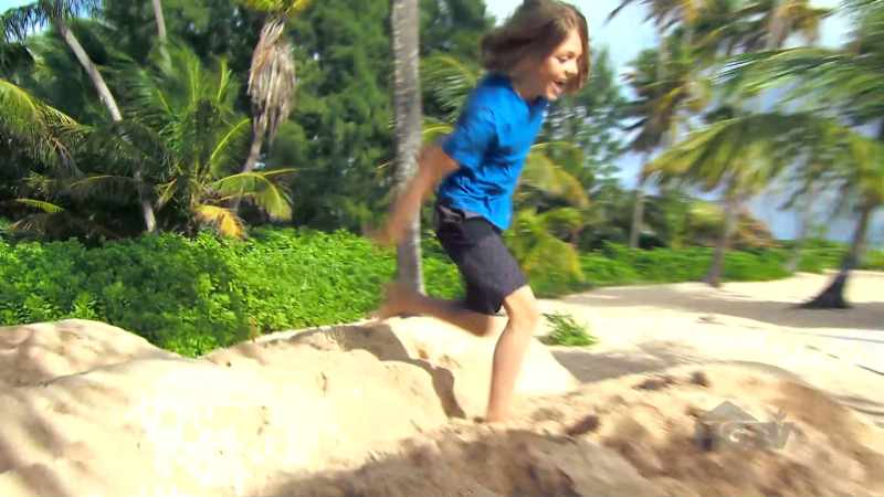 The kids see a place to explore