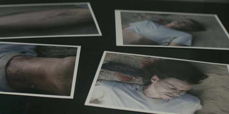 The killer held the victim by the throat