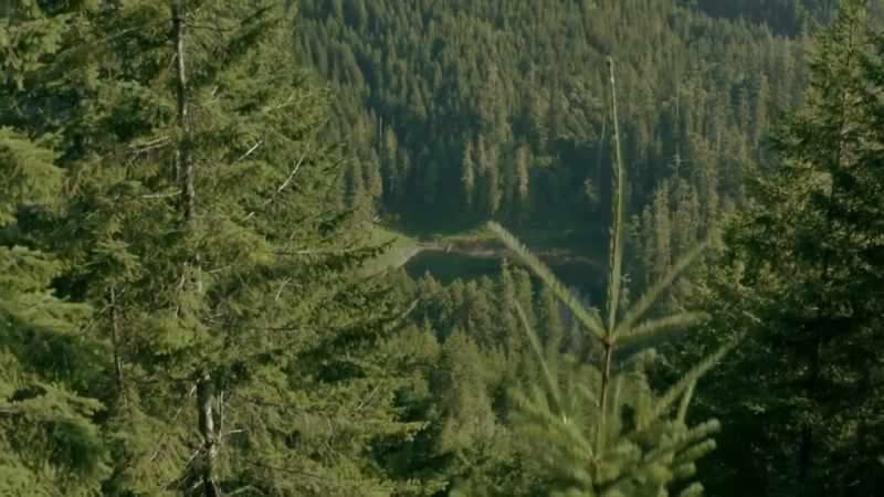 The lake is just below us
