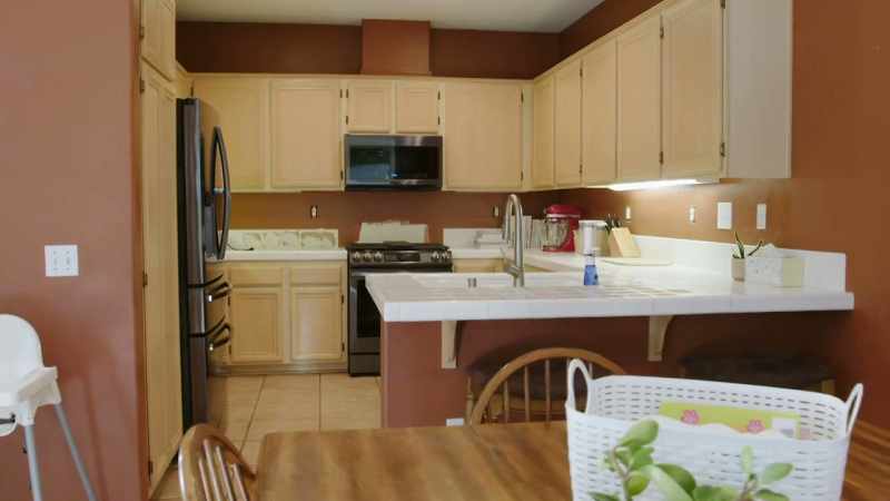 The layout of this kitchen is interesting