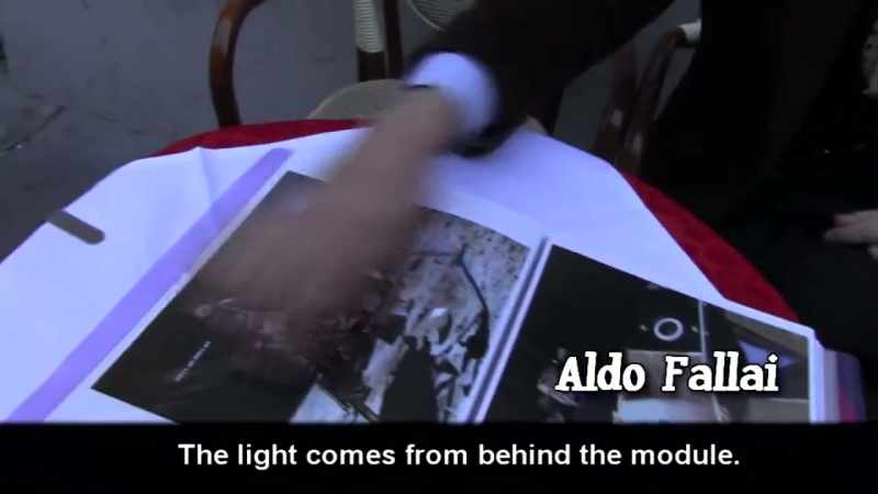 The light comes from behind the module