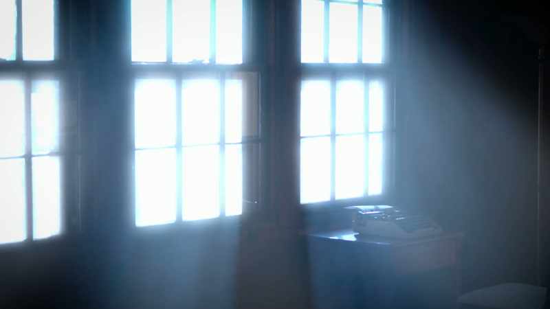 The light was pouring in the windows