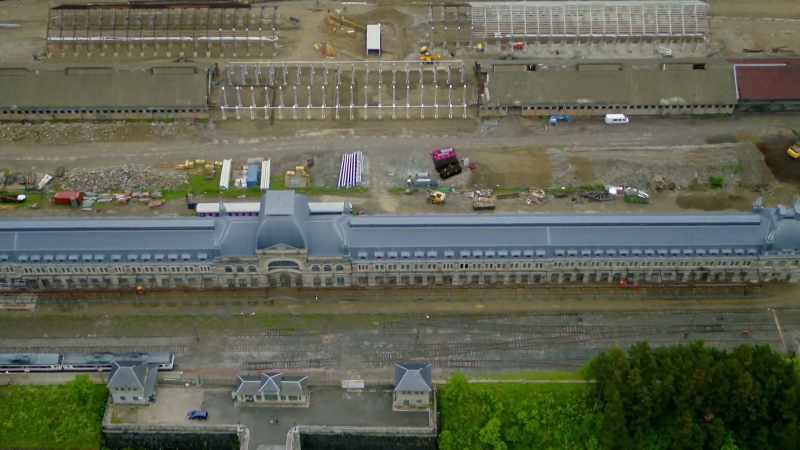 The main building is 241 meters long