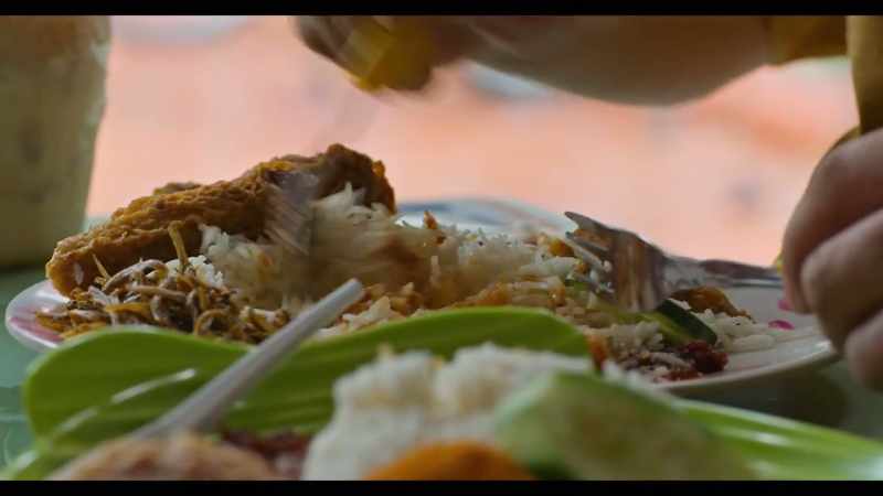 The main star is the chili paste and coconut rice