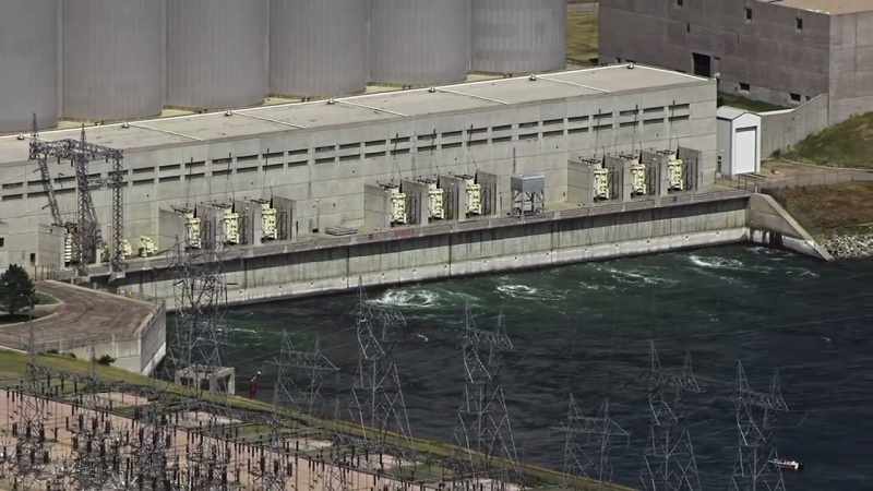 The missouri is carefully controlled by dams