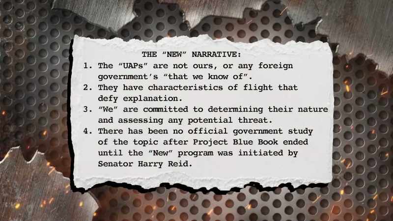 The new narrative states that the UAPs