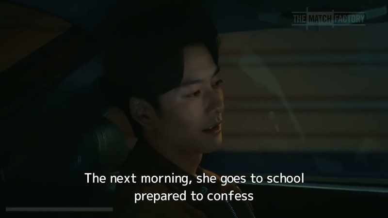 The next morning, she goes to school prepared to confess