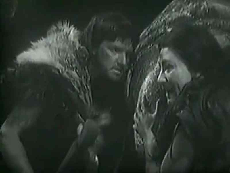 The old woman is talking to them
