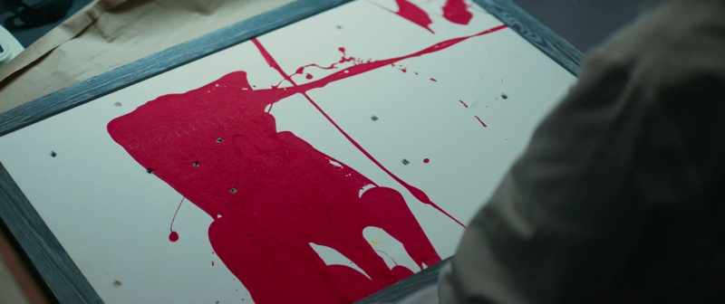 The paint was thrown onto the canvas with great force