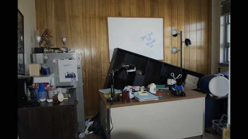 The picture I received of Coach Rafferty's trashed office