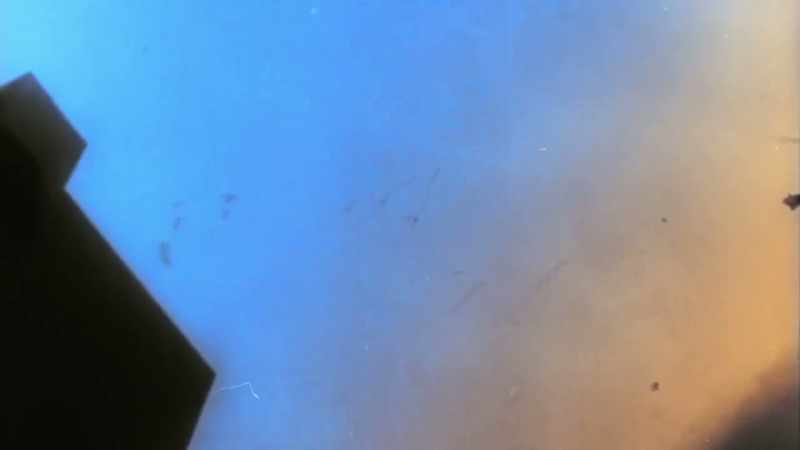 The plane rips through three decks