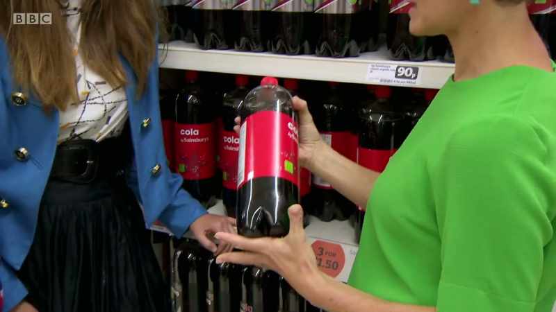 The plastic bottle is called a PET piece of packaging