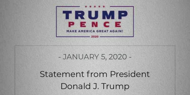The president's team had put out a statement