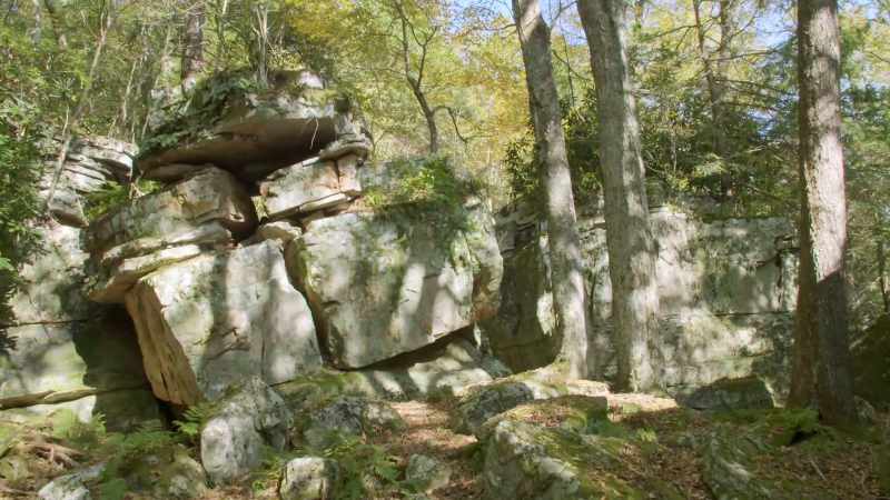 The question is, what's going on beneath this rocky ridge?