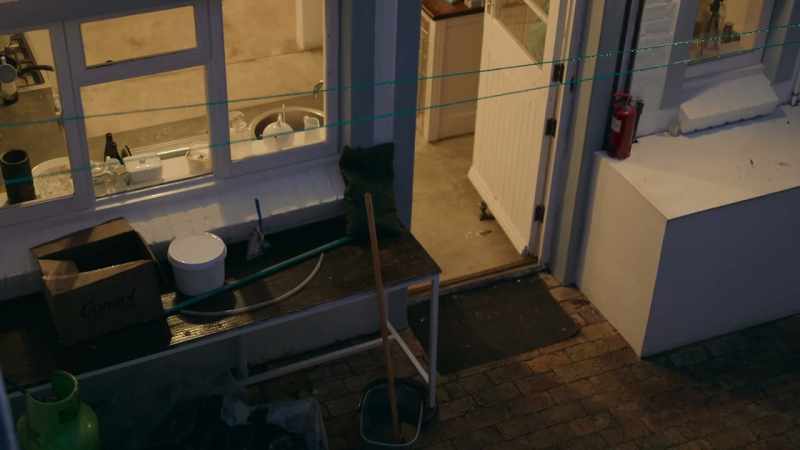 The quickest way out of the courtyard