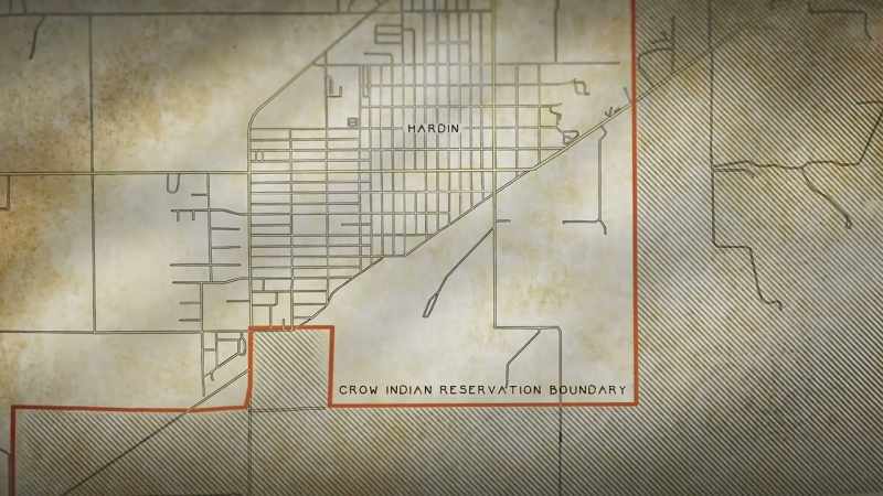 The reservation arcs around a little bit and envelops the