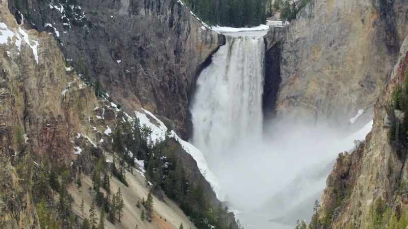 The river plummets 308 feet