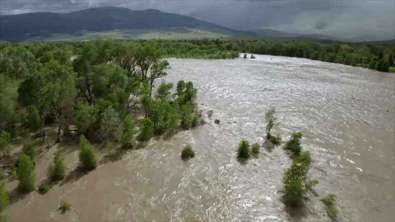 The river spilled over their banks