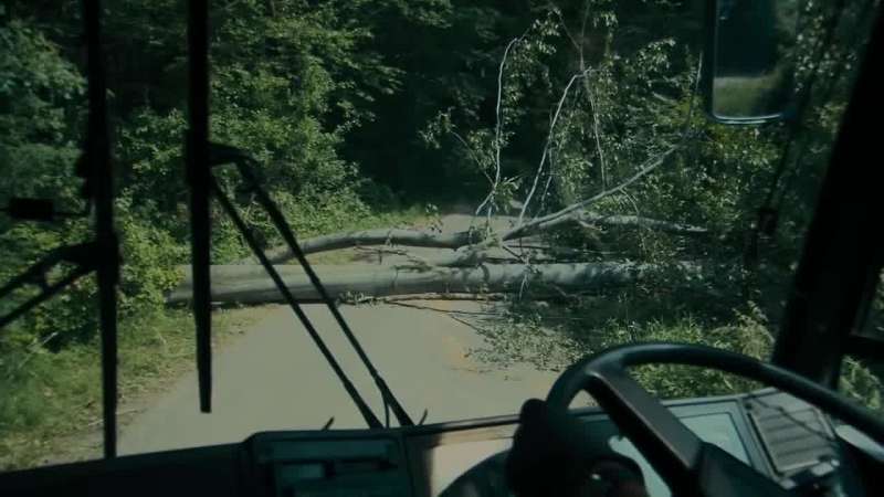 The road's blocked Anybody need first aid