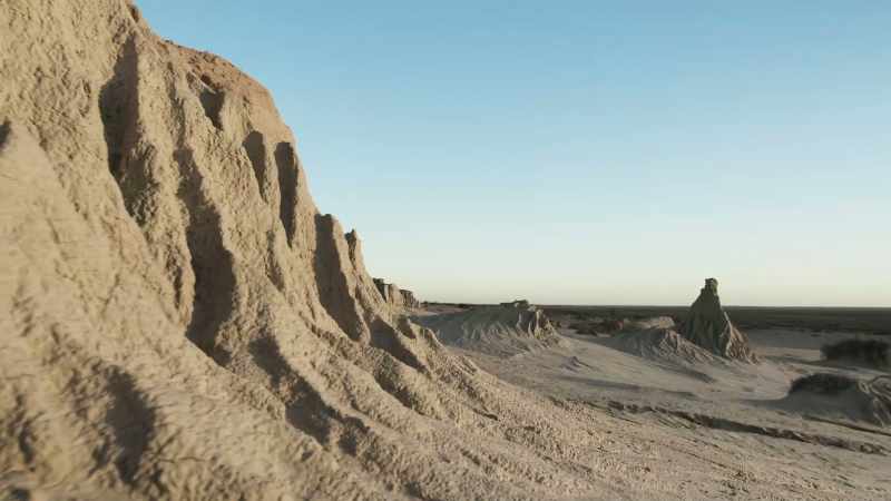 The rocks have been reduced to sand by the hot, blasting winds