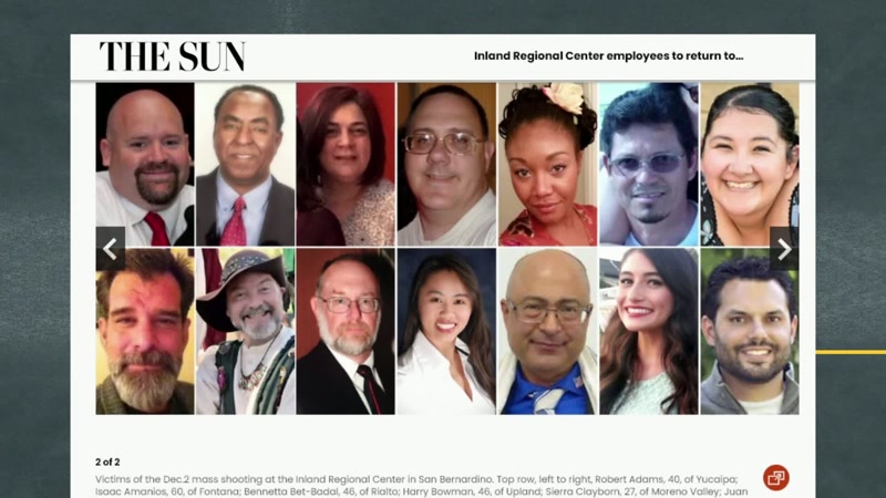 The San Bernardino newspaper, the front page