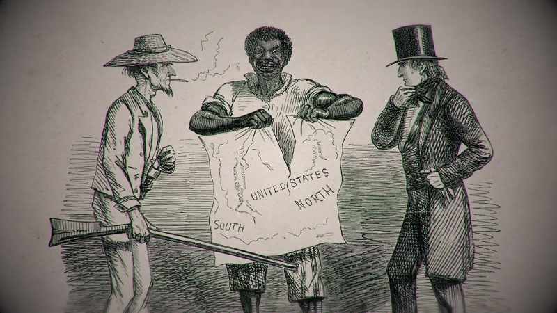The slave holding south