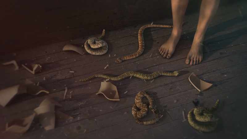 The snakes come exploding out of these clay pots