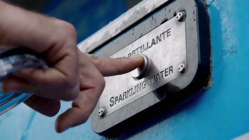The sparkling water doesn't come from a natural spring