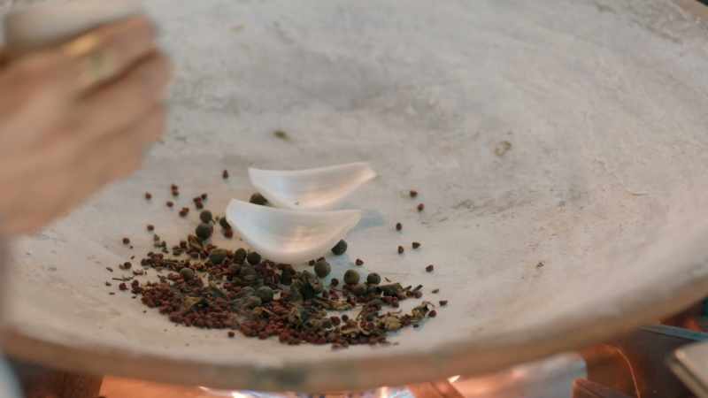 The spices are lightly toasted