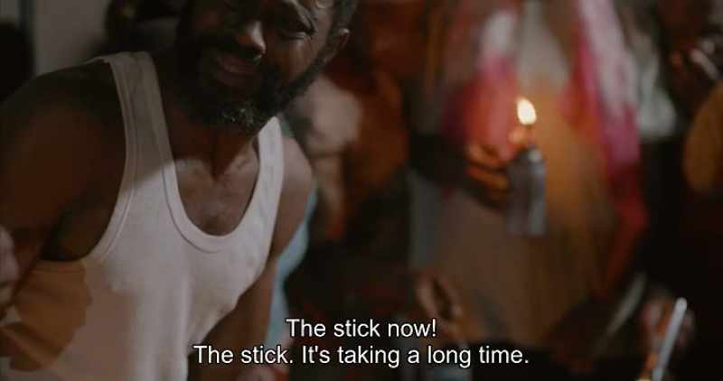 The stick now! The stick. It's taking a long time