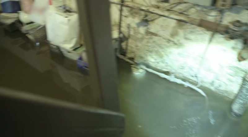 The sump pump should be pumping the sewage out