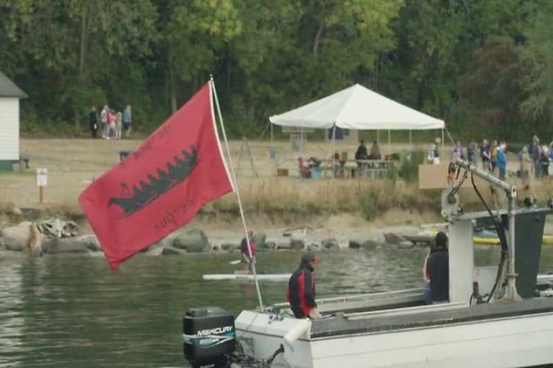 The Suquamish tribe was there to protest