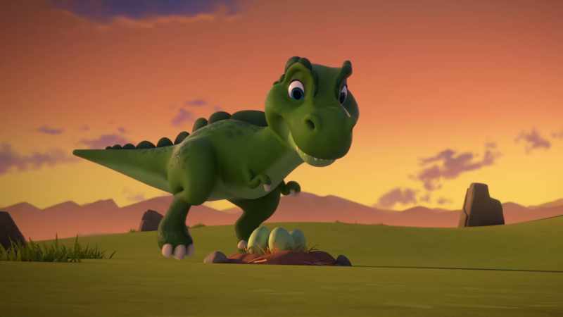 The T-rex egg was back right where it belonged