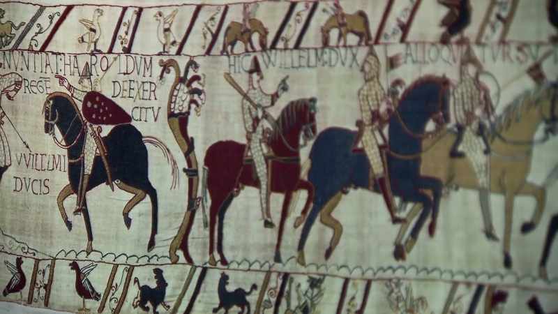 The tapestry reveals that early castles