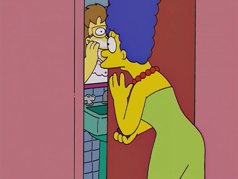 The toilet seat's up
