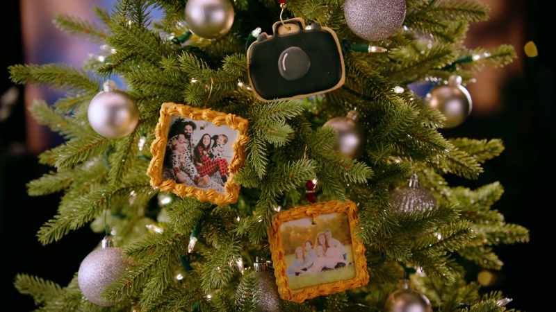 The tree ornaments are lemon cardamom shortbread cookies