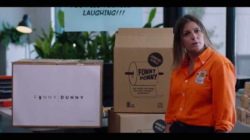 The U in 'funny' is a tiny toilet