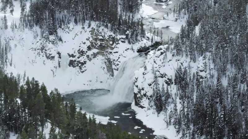 The upper falls of the yellowstone river