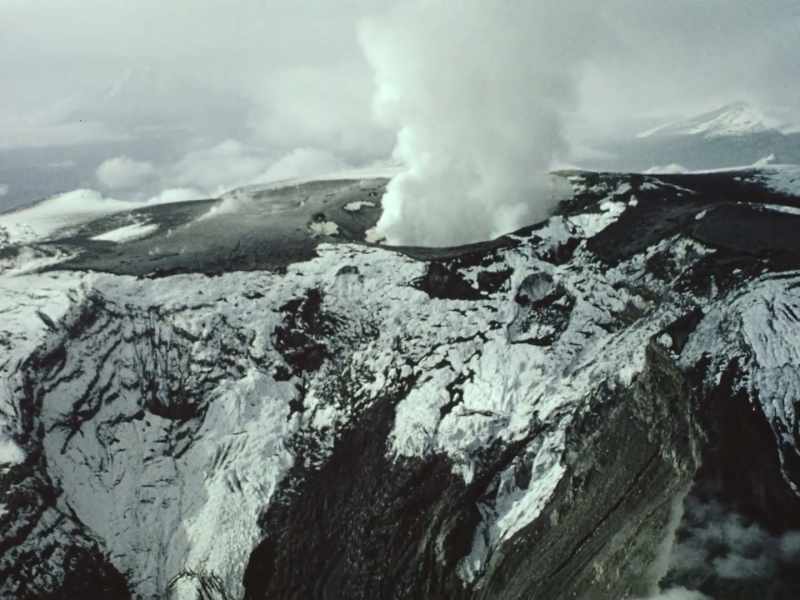The volcano erupted the previous day
