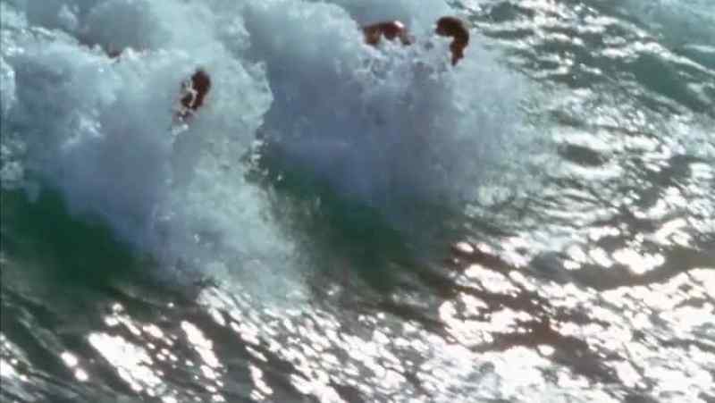 The waves break in very shallow water