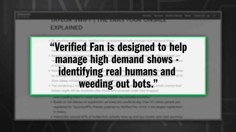The way Ticketmaster works with their Verified Fan system