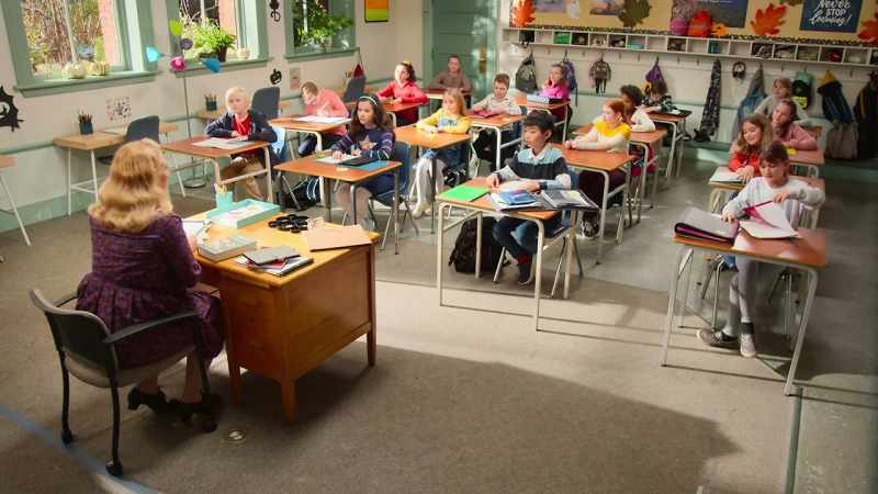The whole classroom full of... children