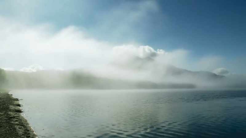 The winds blowing over the lake's surface create currents